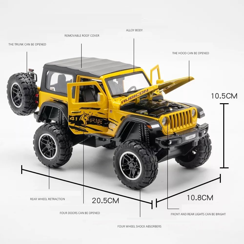 Jeep Wrangler Rubicon 1941 - Diecast Metal Car - Scale 1:24/1:32