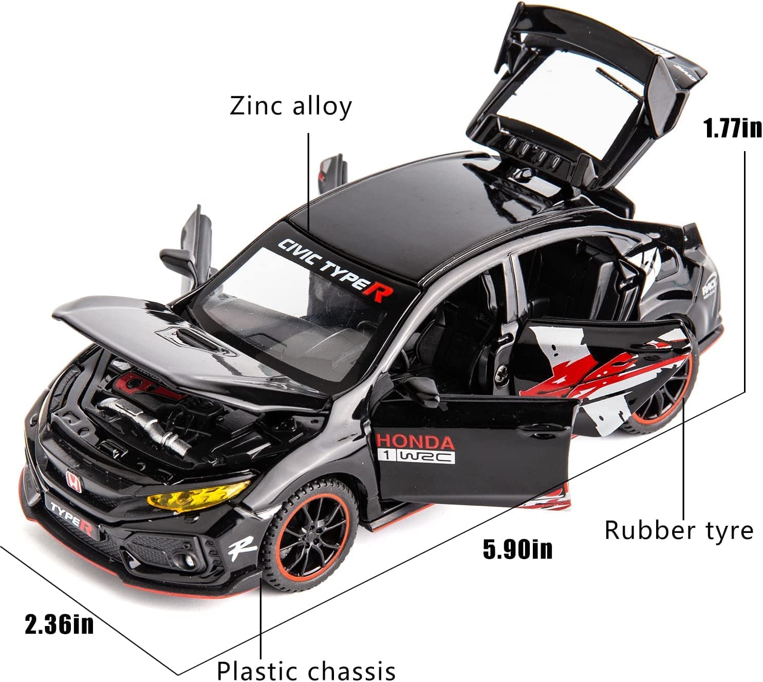 HONDA CIVIC TYPE-R- Diecast Metal Car - Scale 1:32