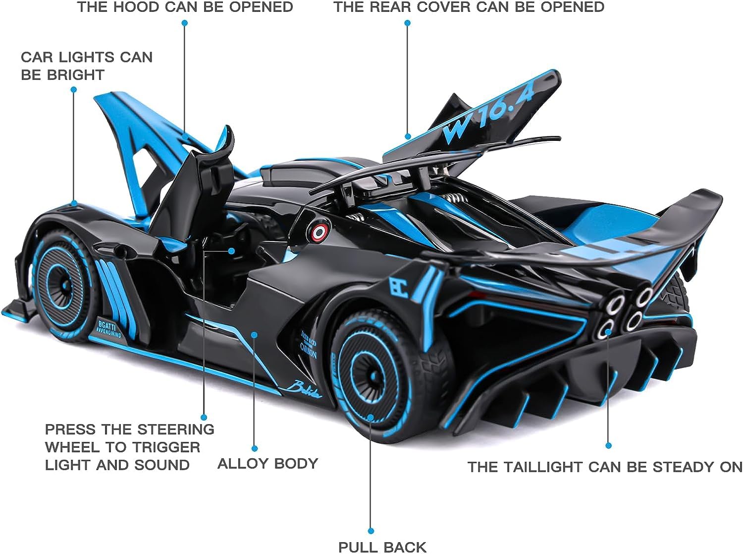 Bugatti Bolide - Diecast Metal Car - Scale 1:24