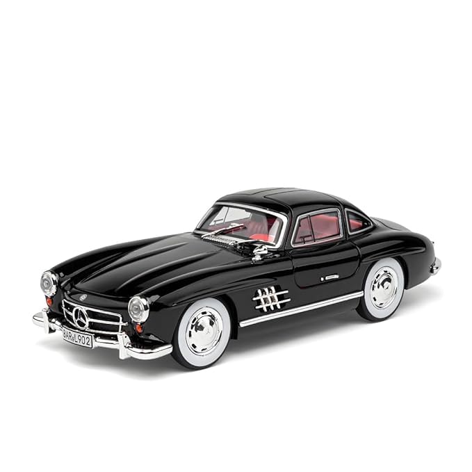 Black model car on a white background