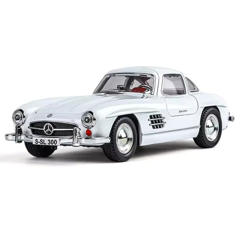 Model of a classic Mercedes-Benz car on a white background