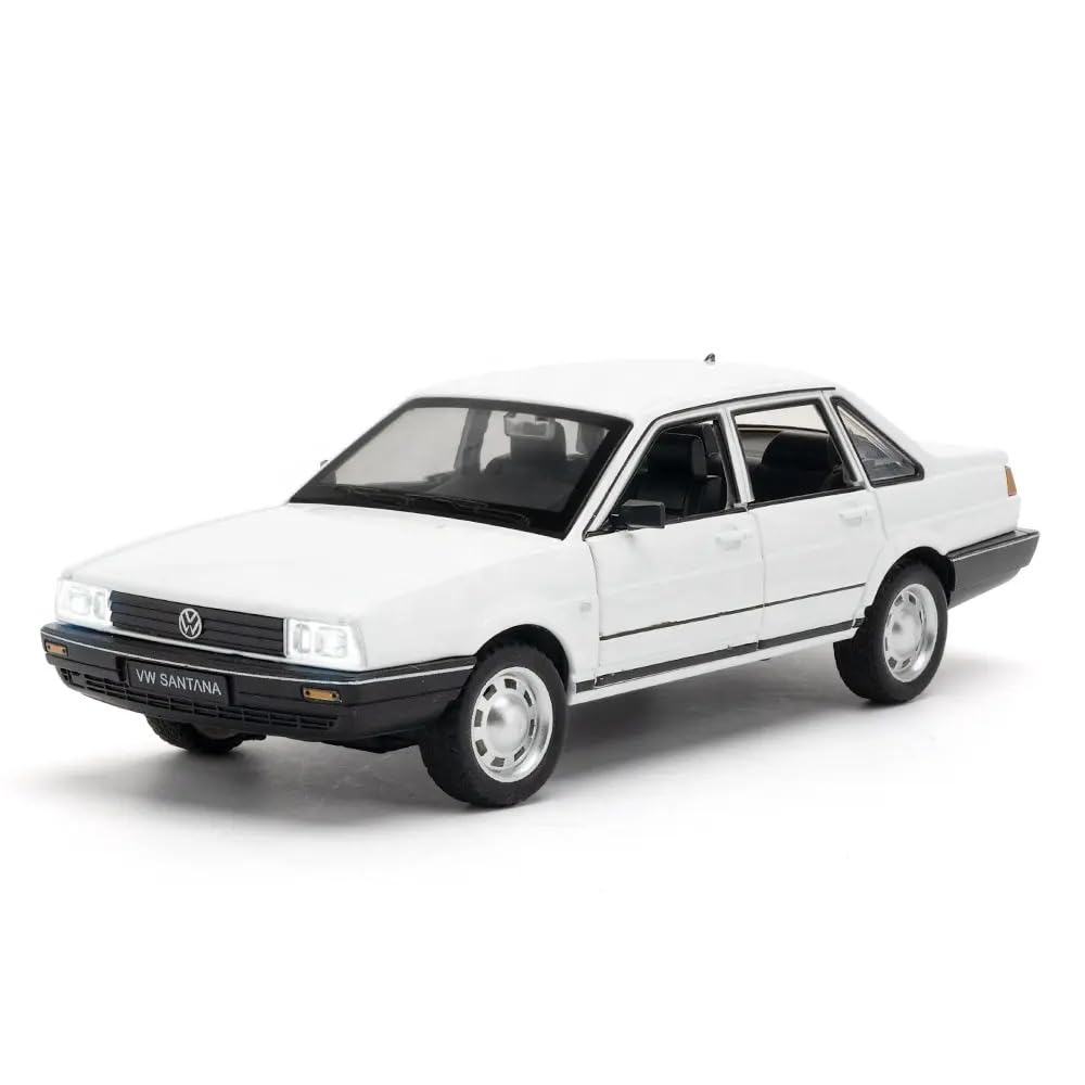 BIG SIZE VOLKSWAGEN SANTANA 1:24 DIECAST METAL PULLBACK TOY CAR WITH OPENABLE DOORS & LIGHT, MUSIC BOYS CAR FOR KIDS BEST TOYS GIFTS TOYS FOR KIDS [SIZE:-19CM*7.5CM*6CM]【 MULTICOLOR 】