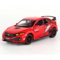 Red Honda Civic Type R model car on a white background