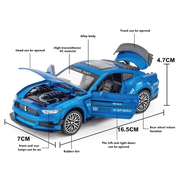Ford Mustang Shelby GT500 1:24 diecast scale model car | Assorted Colors