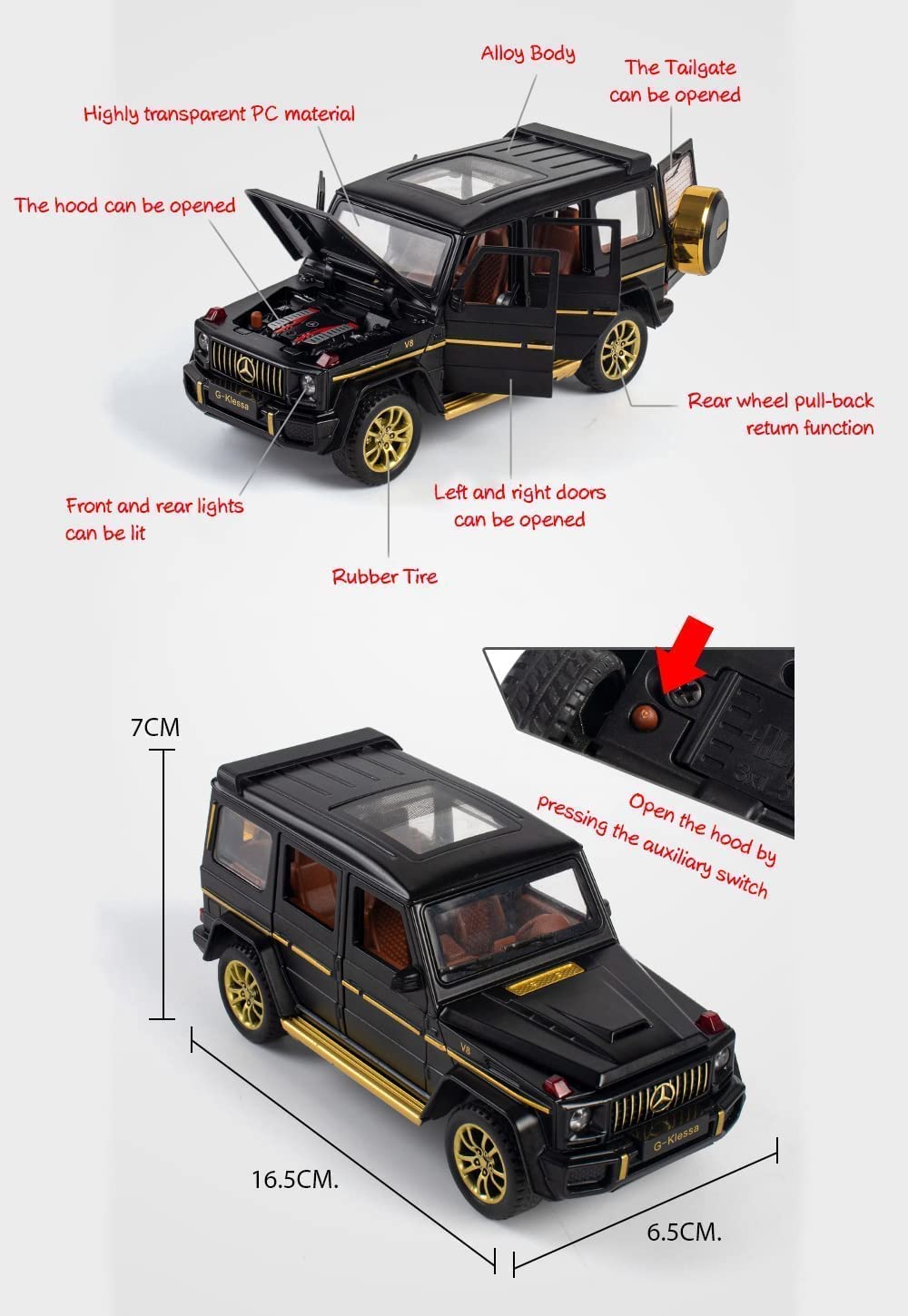 1:24 SCALEExclusive Alloy Metal Pull Back Die-cast Car Scale Model with Sound Light Mini Auto Toy for Kids Metal Model Toy Car with Sound and Light (1.24-TOYATO WILFA-Multicolor)