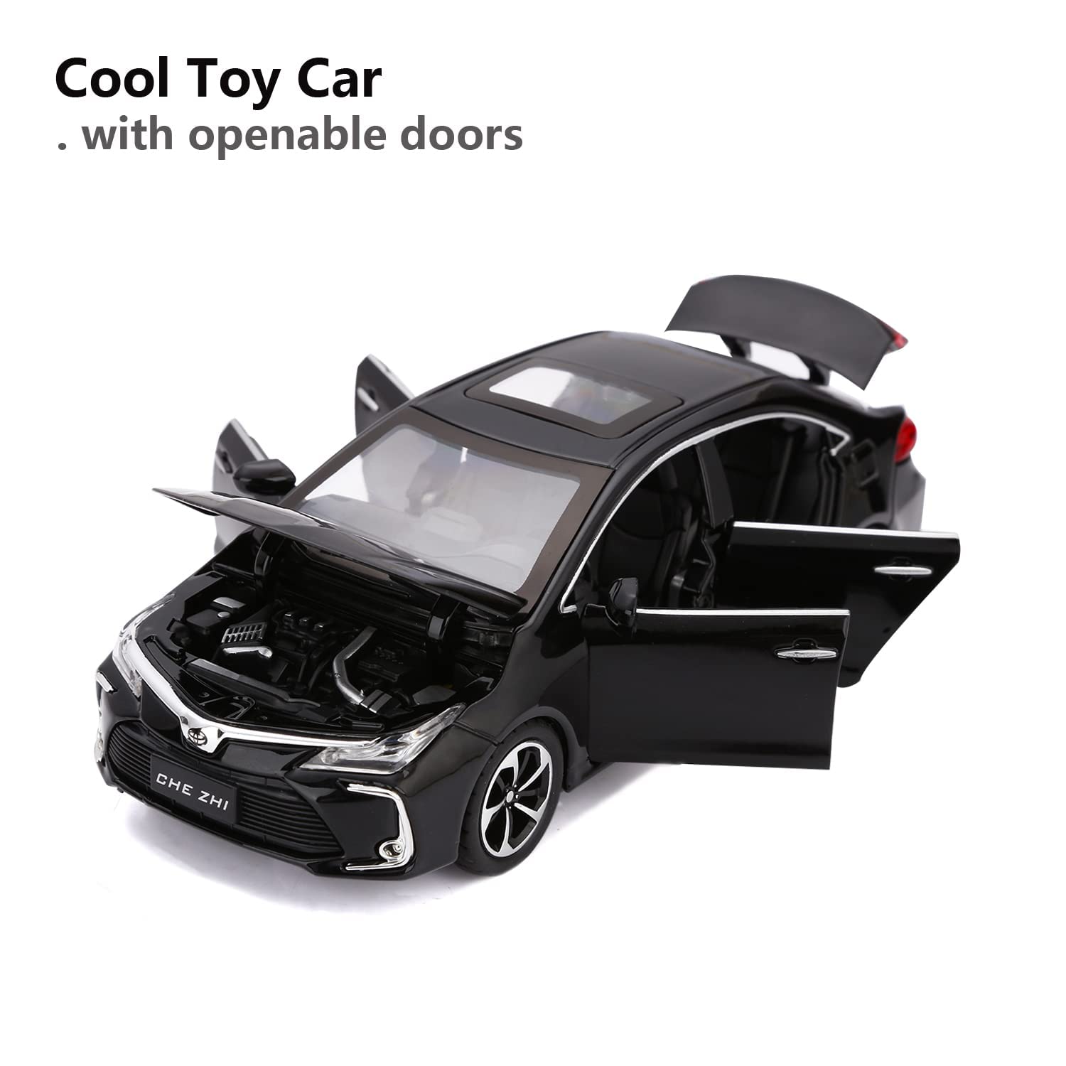 MER-CEDES Ben-Z 300SL Die-Cast Metal Car with Sport car Openable Doors Light and Sound,Pull Back Function Indoor Outdoor Toy for Kids (1.24 Scale AMG ONE-Green)