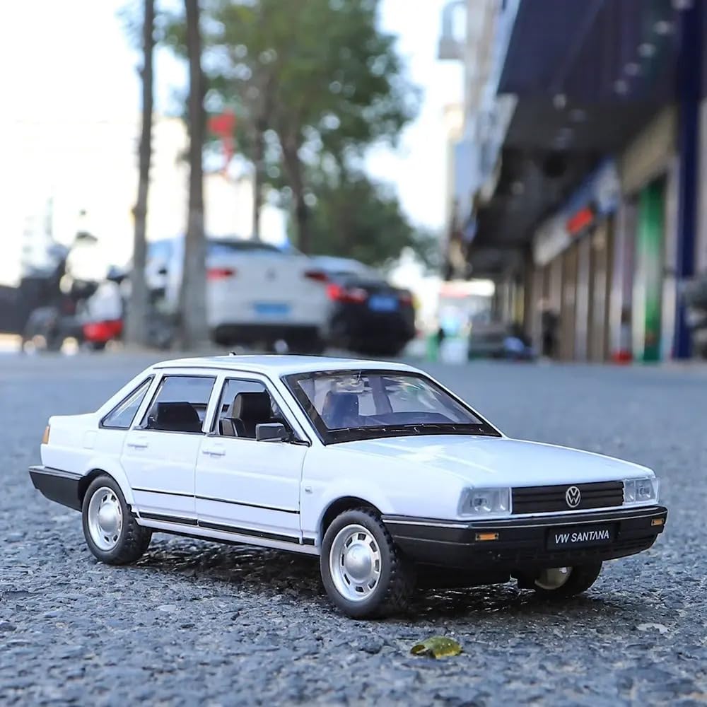 BIG SIZE VOLKSWAGEN SANTANA 1:24 DIECAST METAL PULLBACK TOY CAR WITH OPENABLE DOORS & LIGHT, MUSIC BOYS CAR FOR KIDS BEST TOYS GIFTS TOYS FOR KIDS [SIZE:-19CM*7.5CM*6CM]【 MULTICOLOR 】