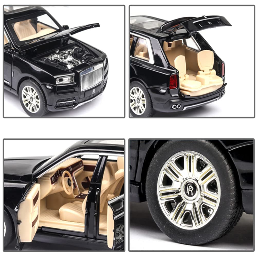 1:24 Scale Exclusive Alloy Metal Pull Back Die-cast Car Model with Sound Light Mini Auto Toy for Kids Metal Model Toy Car with Sound and Light(1.24 -Tesla Model 3- Black)