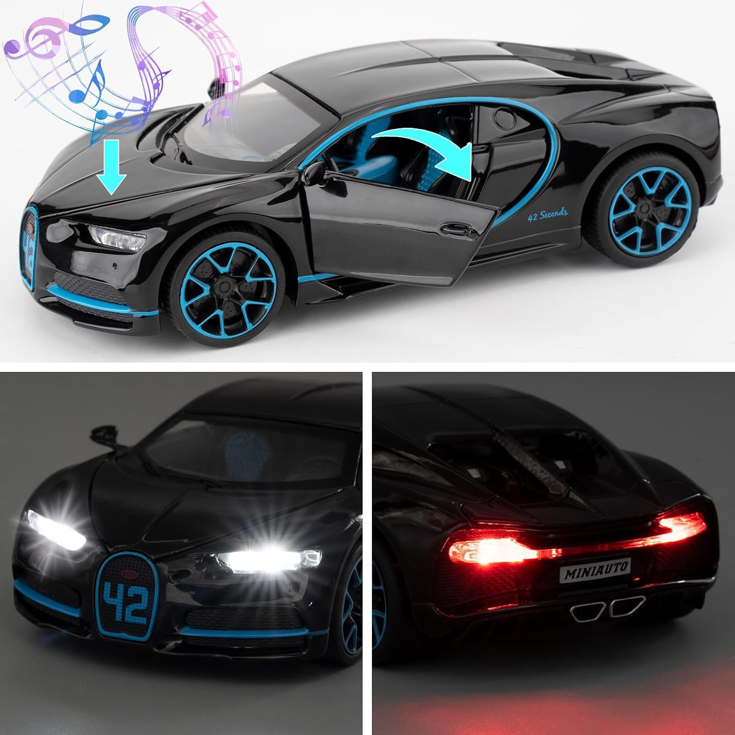 Bugatti Chiiron Scale Model Diecast Metalcar - All Size