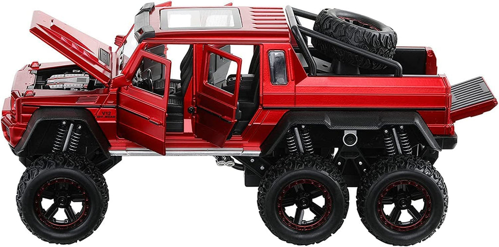 Scale Exclusive Alloy Metal Pull Back Die-cast Car Model with Sound Light Mini Auto Toy for Kids Metal Model Toy Car with Sound and Light (1.32 Scale Pajero-Black)