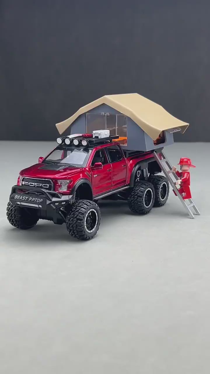 Scale Exclusive Alloy Metal Pull Back Die-cast Car Model with Sound Light Mini Auto Toy for Kids Metal Model Toy Car with Sound and Light (1.32 Scale Pajero-Black)